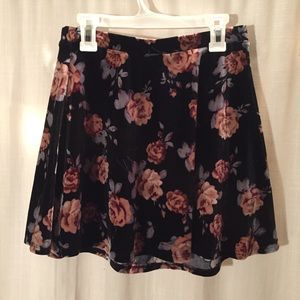 Forever 21 Velvet Floral Skirt